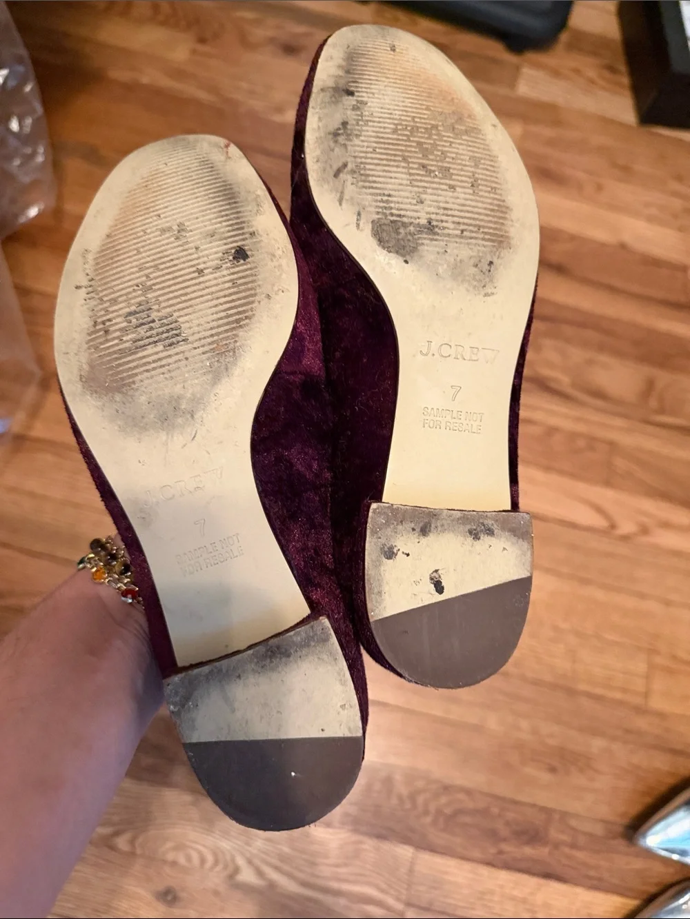 J. Crew Suede Mary Jane Flats in Berry